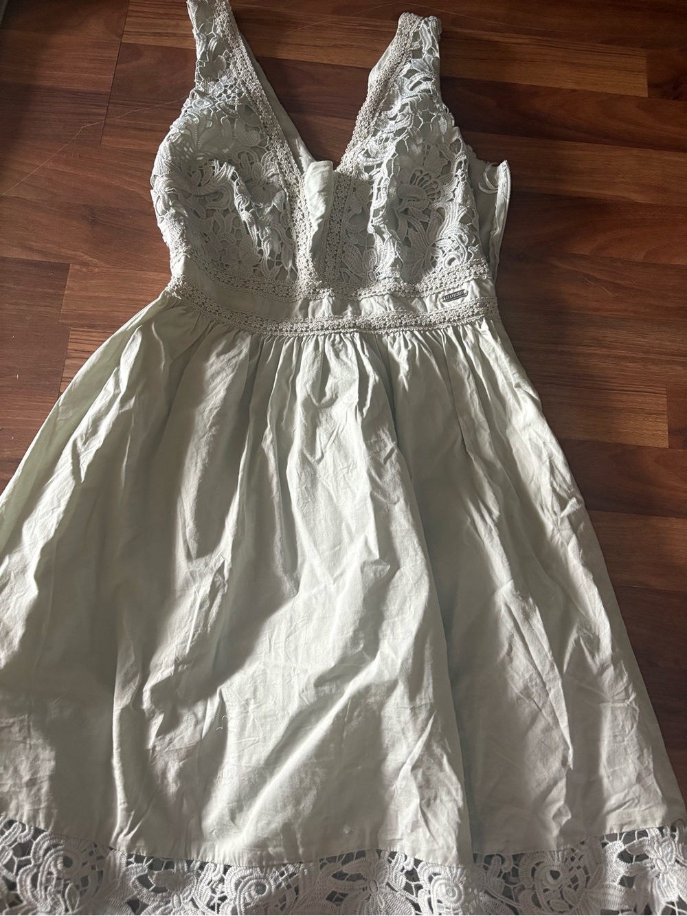 Guess Cream Lace A-Line Sundress
